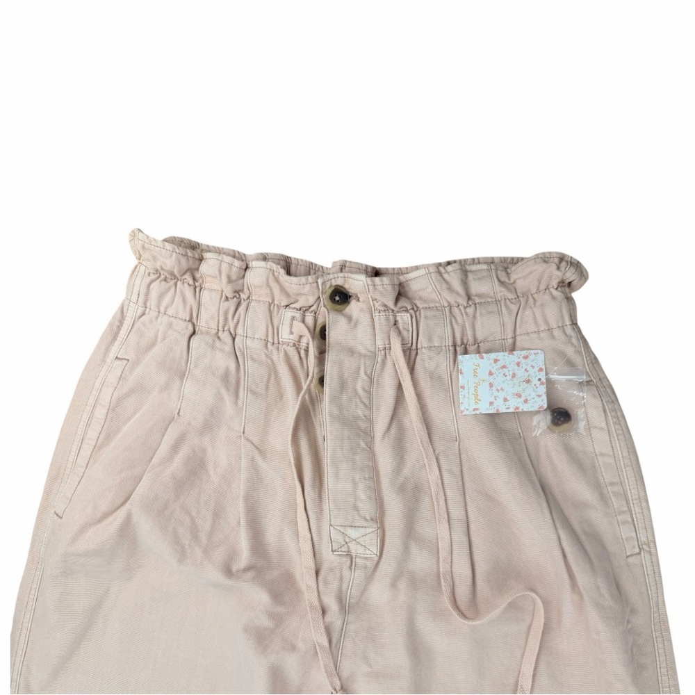 NWOT Free People Women’s  Blush Pink  Margate Paperbag Pleated Trouser Large - Picture 4 of 8